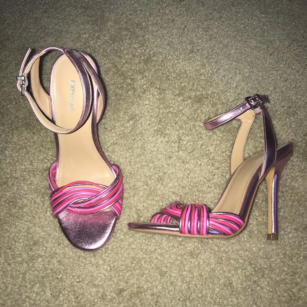 Metallic pink heels